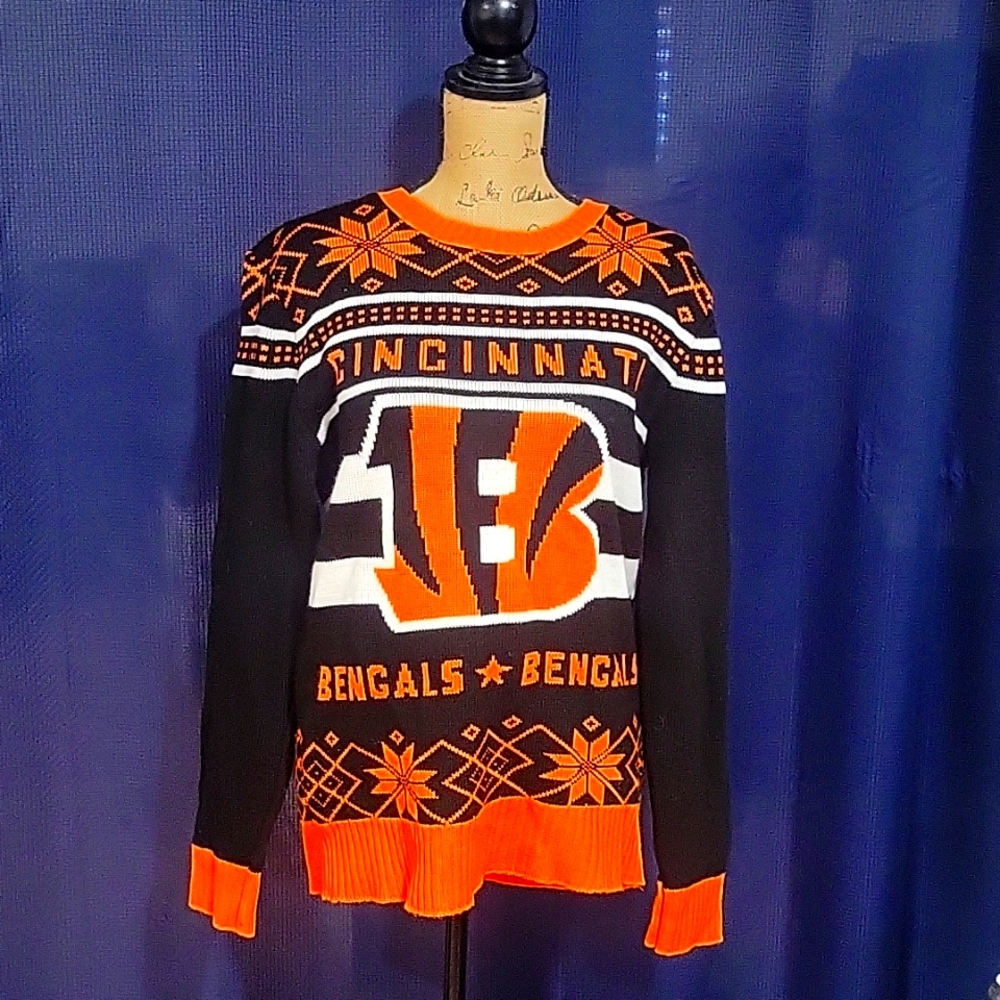 Cincinnati Bengals Winter Christmas Sweater sz large